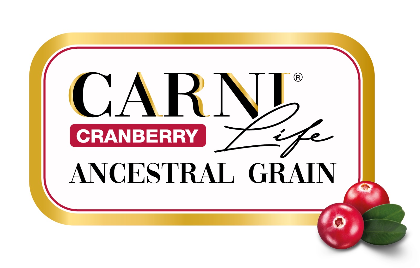 carni life cranberry ancestral grain maya family pet food brand logo